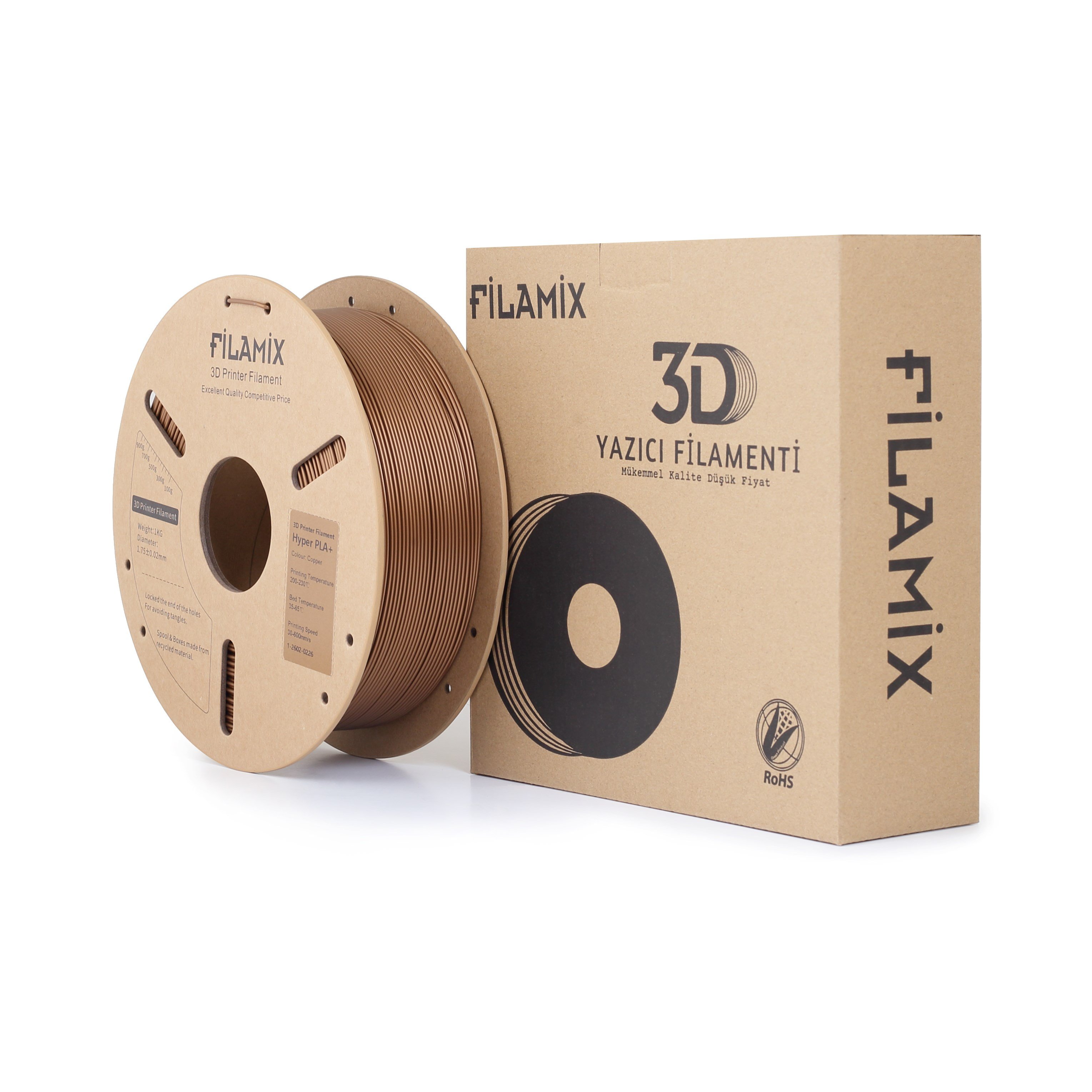 Filamix Hyper Speed PLA+ Bakır Filament 1.75mm 1 Kg