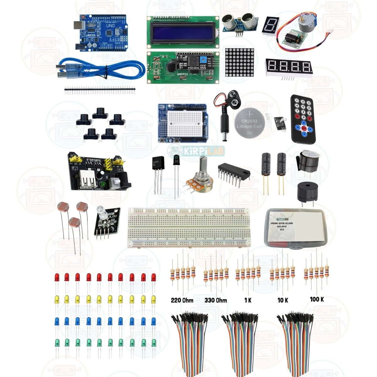 Kirpilab Arduino Başlangıç Seti 38 Parça 185 Bileşenli Gelişmiş Maker Seti + Saklama Kutulu