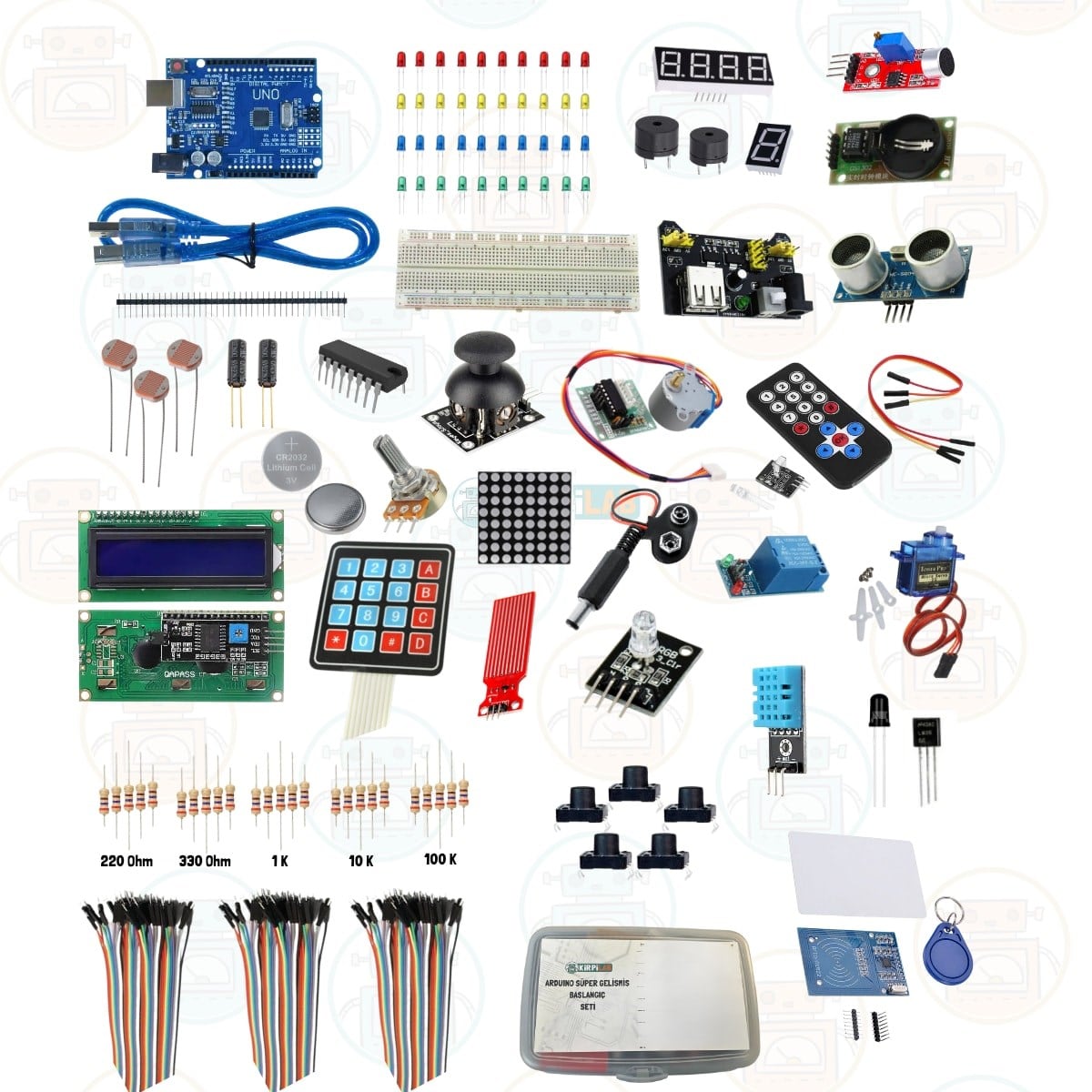 Kirpilab Arduino Başlangıç Seti 51 Parça 220 Bileşenli Gelişmiş Maker Seti + Saklama Kutulu