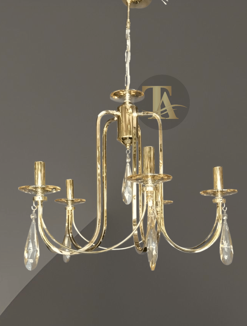 KONTES 5'Lİ AVİZE DAMLA KRİSTAL