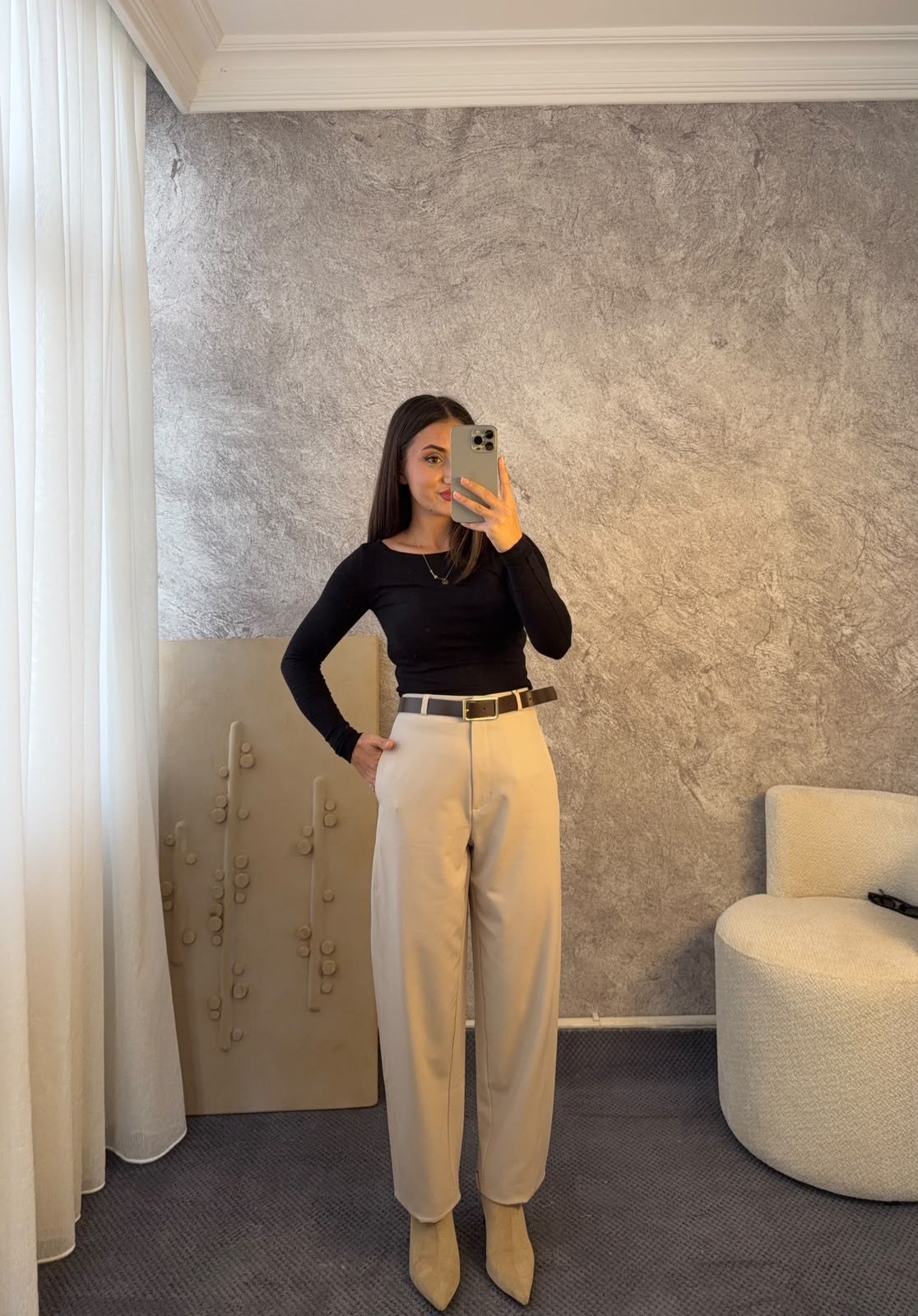 PREMIUM DOKU ÜSTTEN DİKİŞLİ HAVUÇ PANTOLON - LF131
