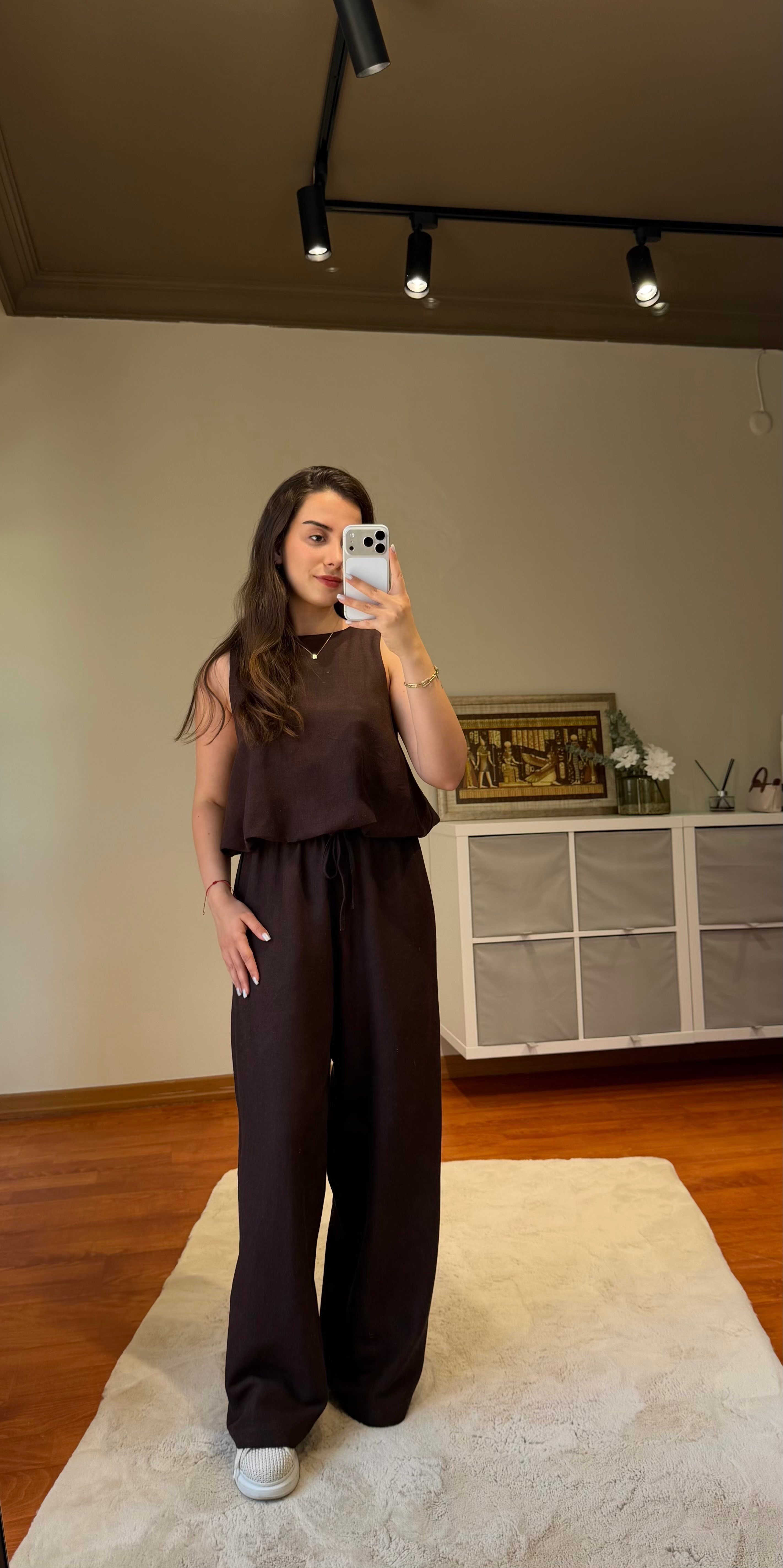 Kahve Balon Model Keten Takım