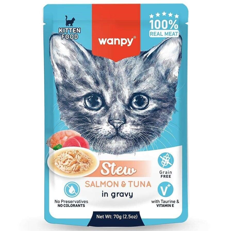 WANPY 70G POUCH SOMON-TON BALIKLI YAŞ KEDİ MAMASI 
