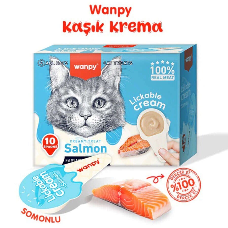 WANPY SOMONLU 10*16GR KAŞIKLI KEDİ ÖDÜL KREMASI