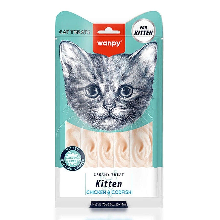 WANPY TAVUKLU-MORİNALI YAVRU KEDİ KREMA ÖDÜLÜ 5X14GR