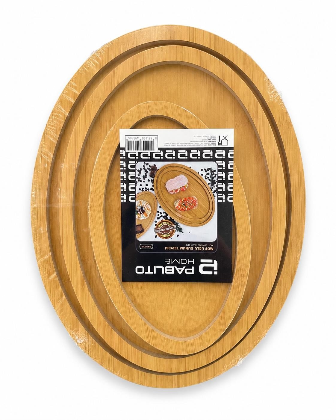 BAMBU 3LÜ SERVİS OVAL SUNUMLUK