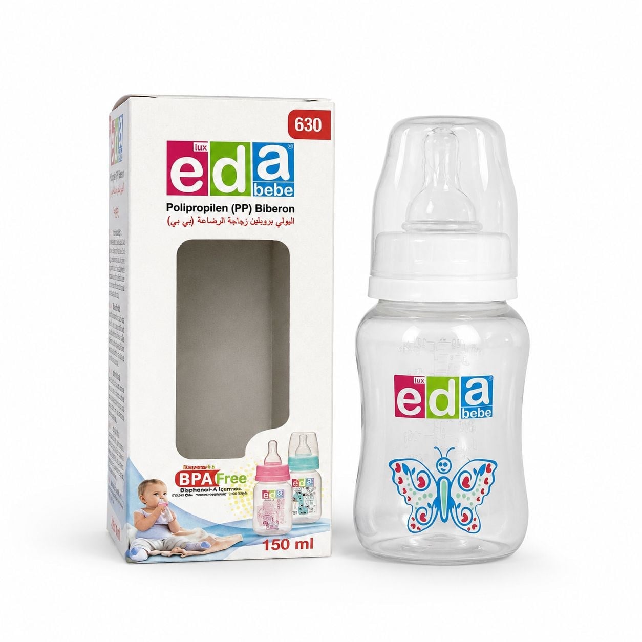 EDA BİBERON 150ML PLASTİK PK*12