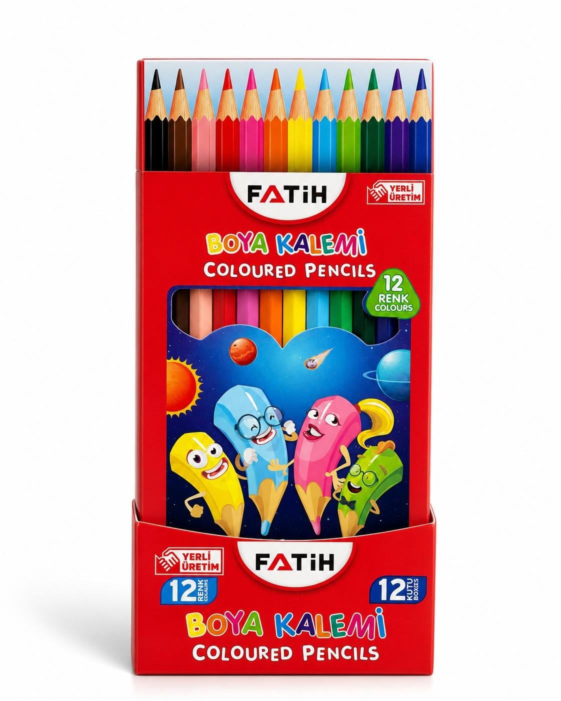 FATİH KURU BOYA KALEMİ TAM BOY PK*12