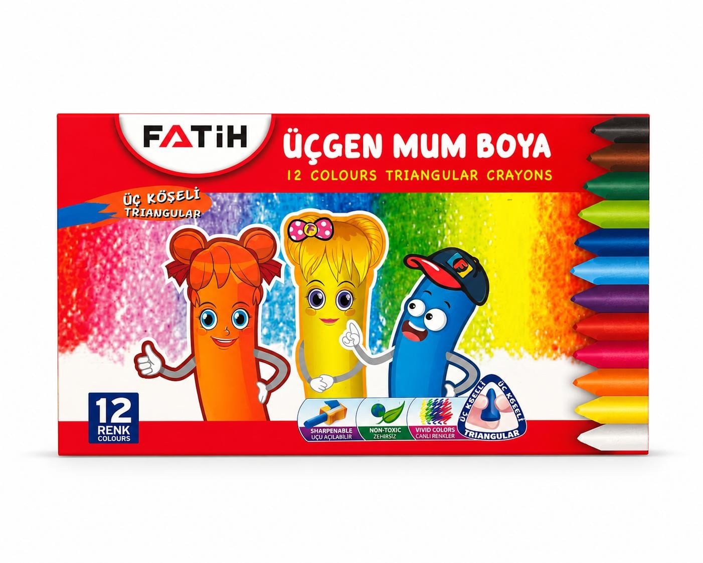 FATİH WAX CRAYON MUM BOYA JUMBO ÜÇGEN 12Lİ