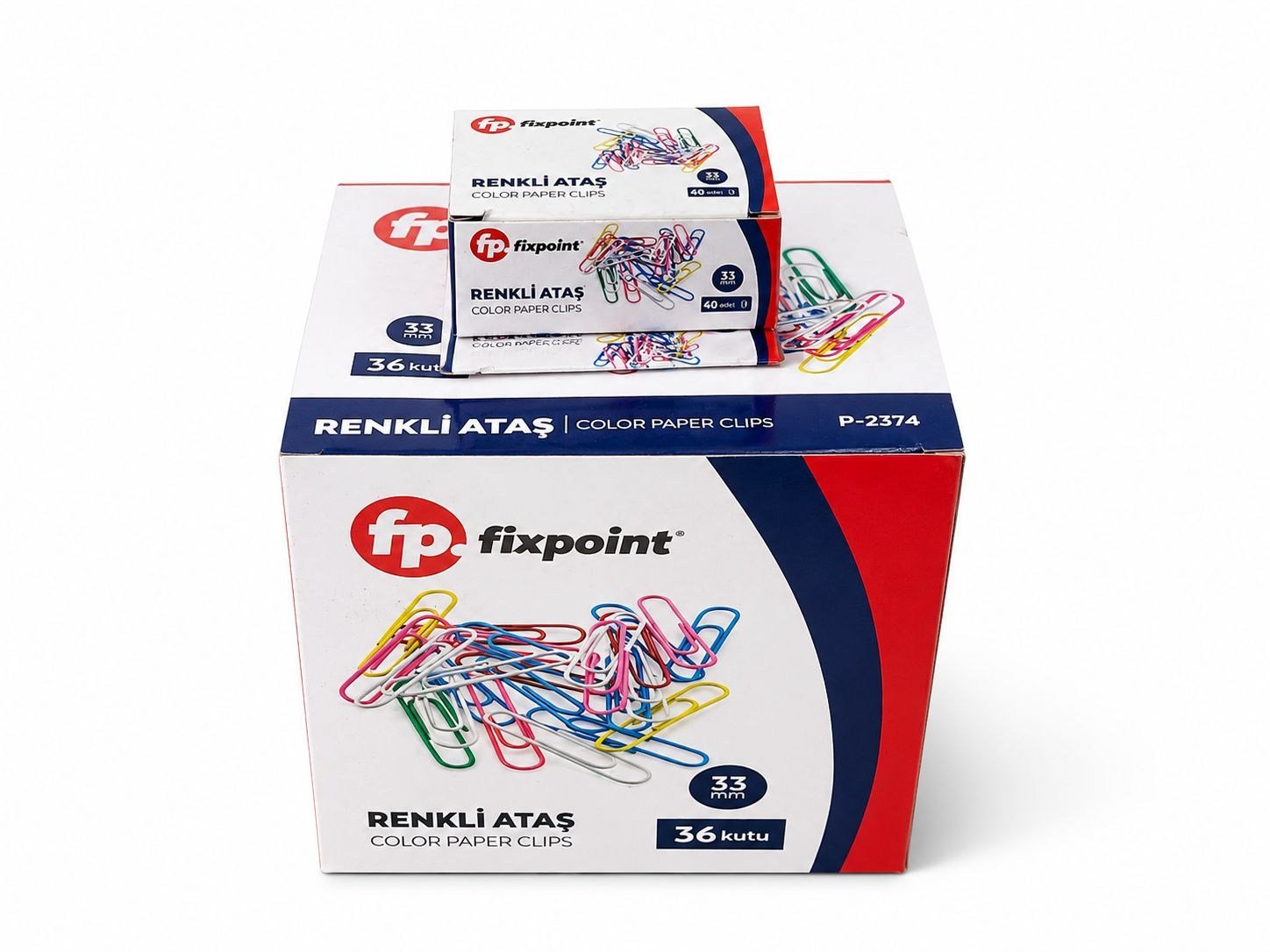 FİXPOİNT ATAŞ RENKLİ 33MM 40LI PK 36*AD
