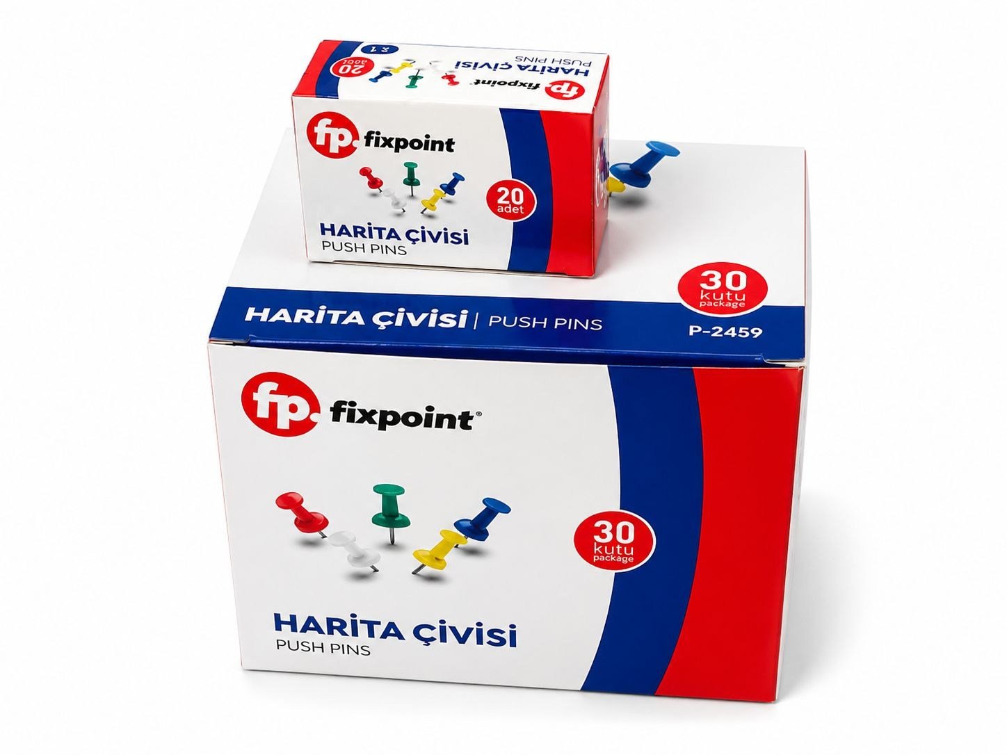 FİXPOİNT HARİTA ÇİVİSİ RENKLİ 20Lİ PK 30*AD
