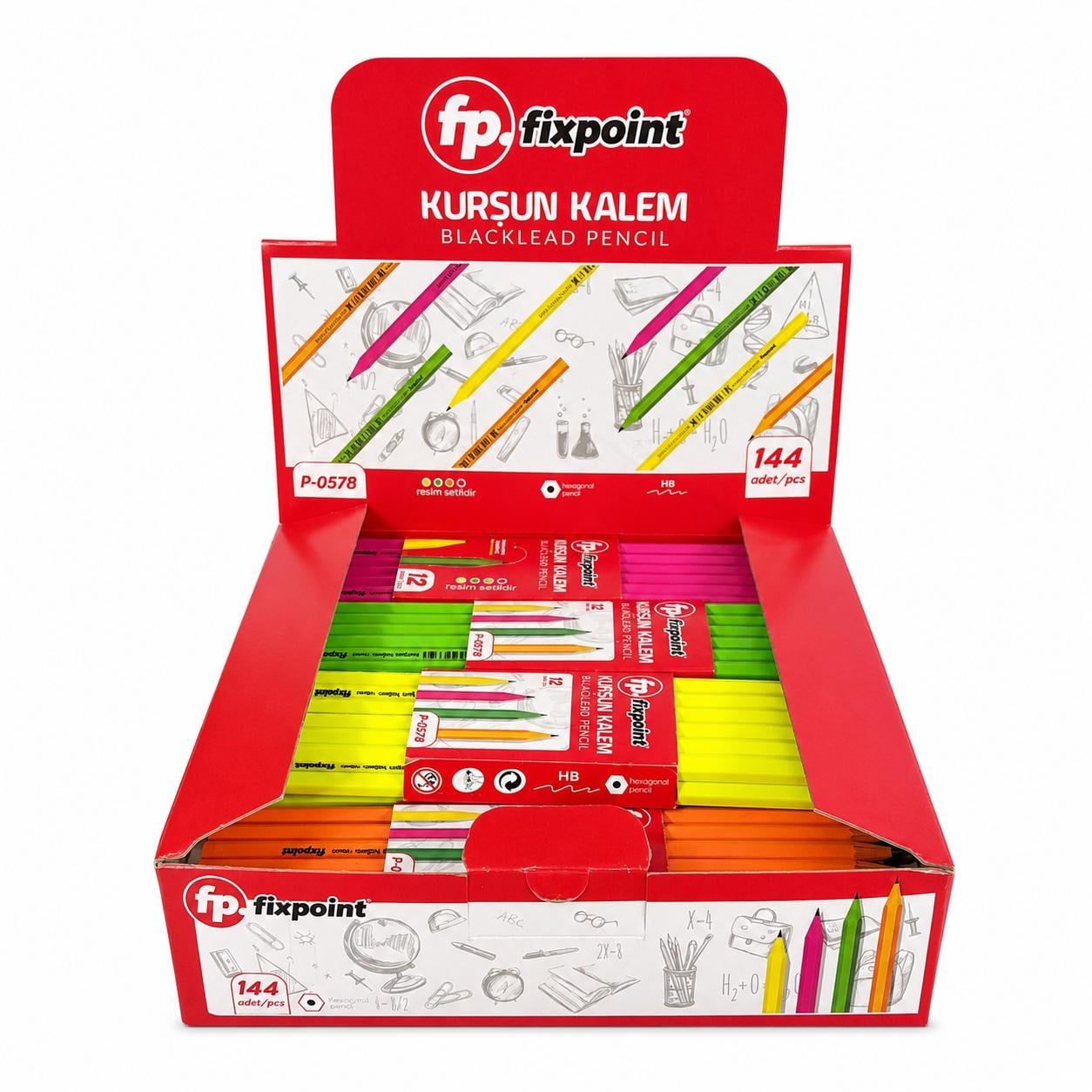 FİXPOİNT NEON KURŞUN KALEM P-0578 GROSS*144AD