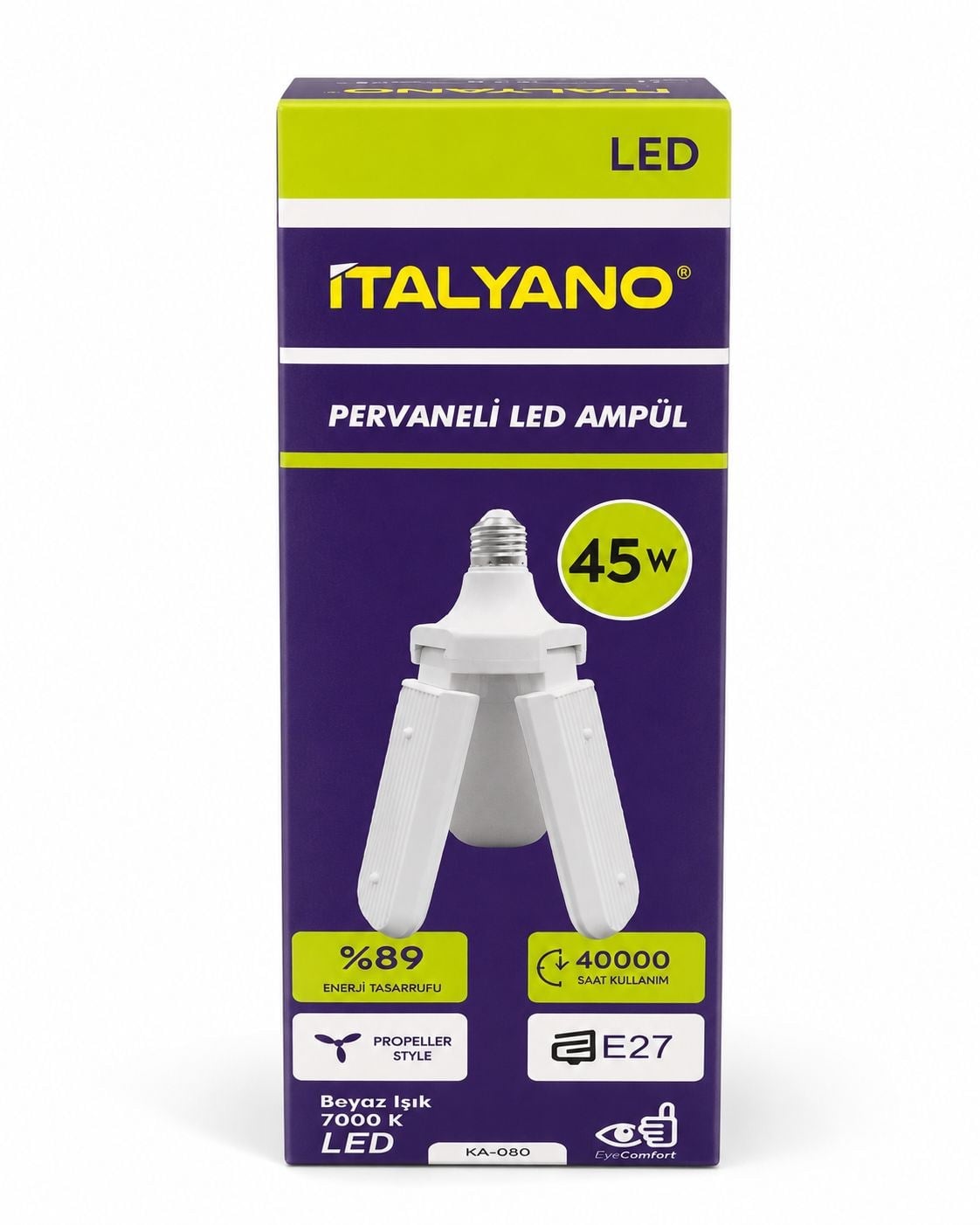İTALYANO 3 KANATLI LEDLİ AMPUL 45WATT PK*5