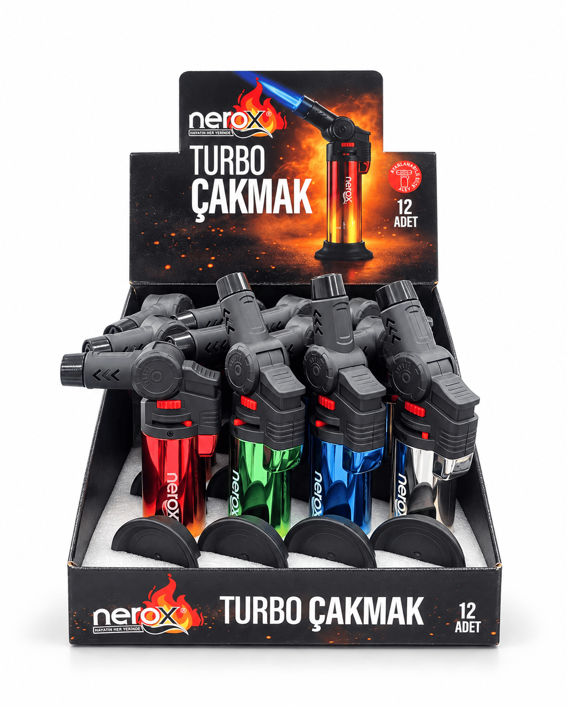 NEROX OYNAR BAŞLIKLI PÜRMÜZ ÇAKMAK PARLAK PK*12