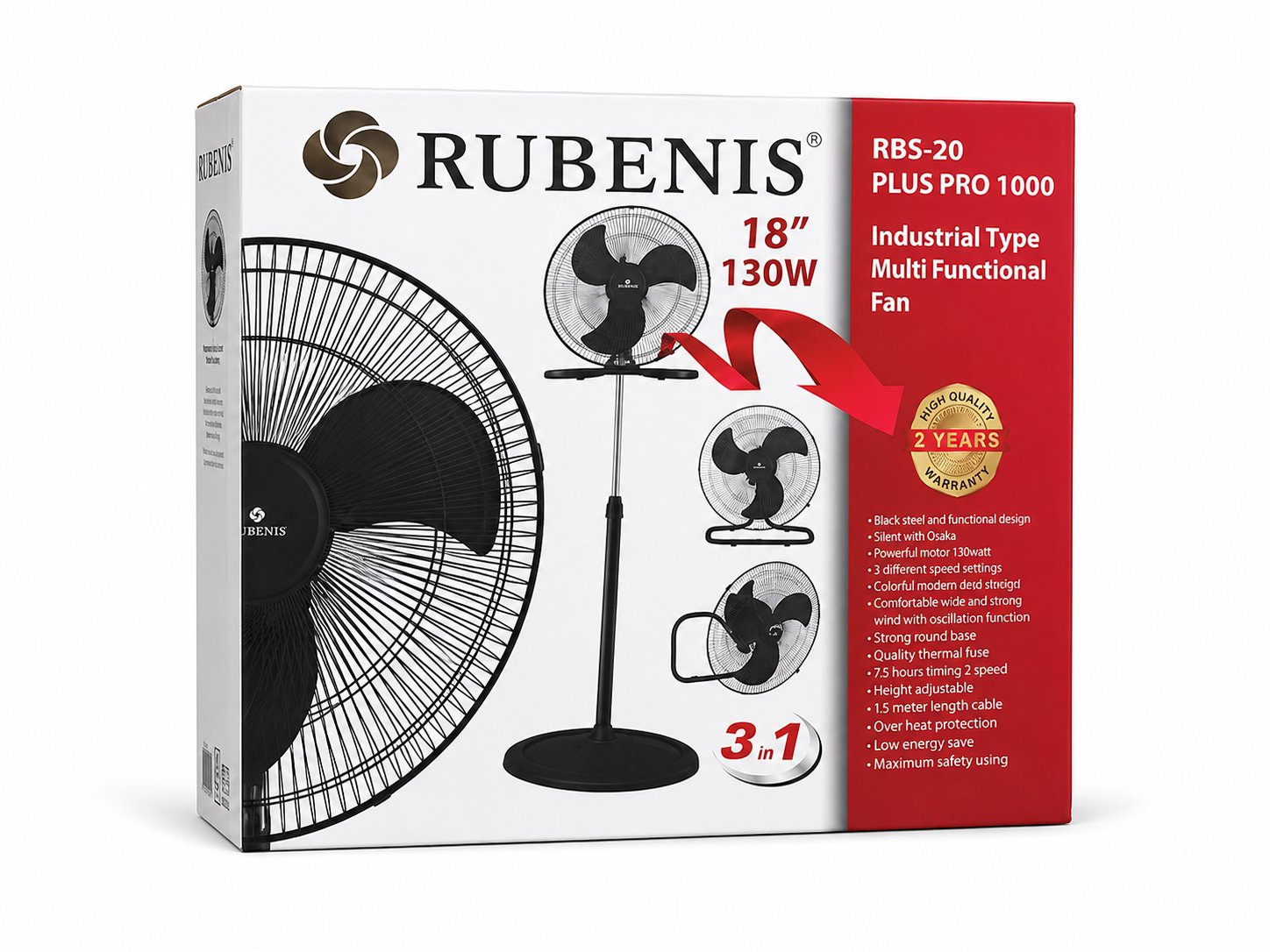 RUBENİS RBS-20PLUS SANAYİ TİPİ VANTİLATÖR 20İNÇ
