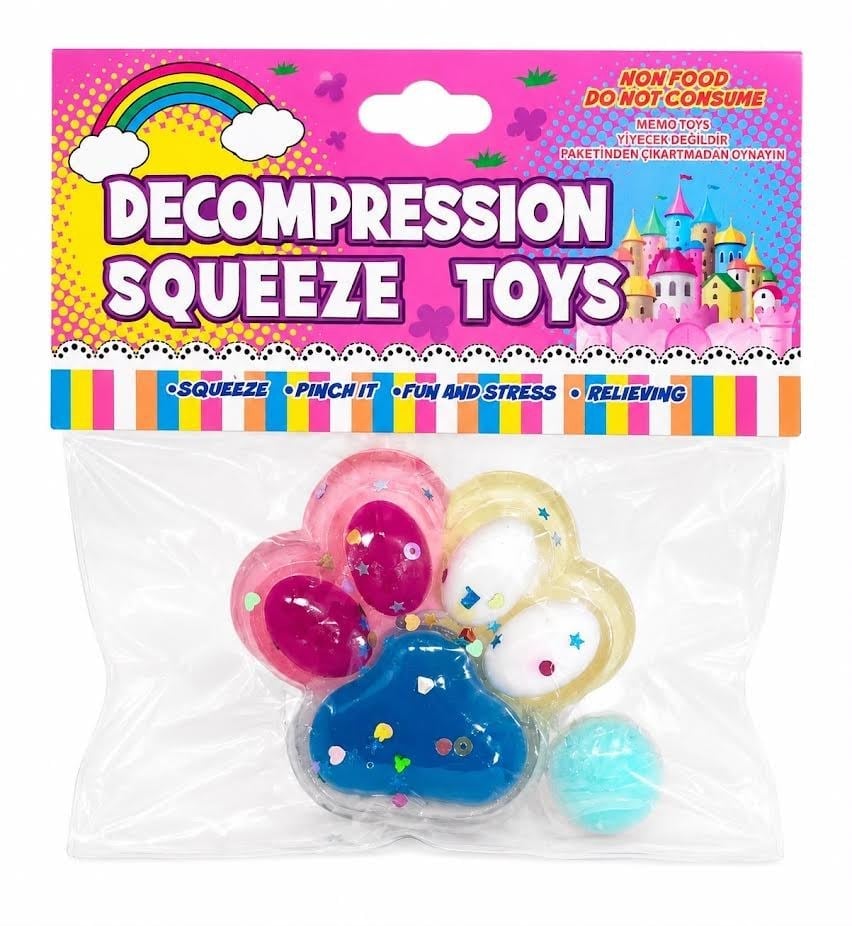 SQUISHY SUKUŞİ OYUNCAK STRES ATICI PATİLİ PK*20