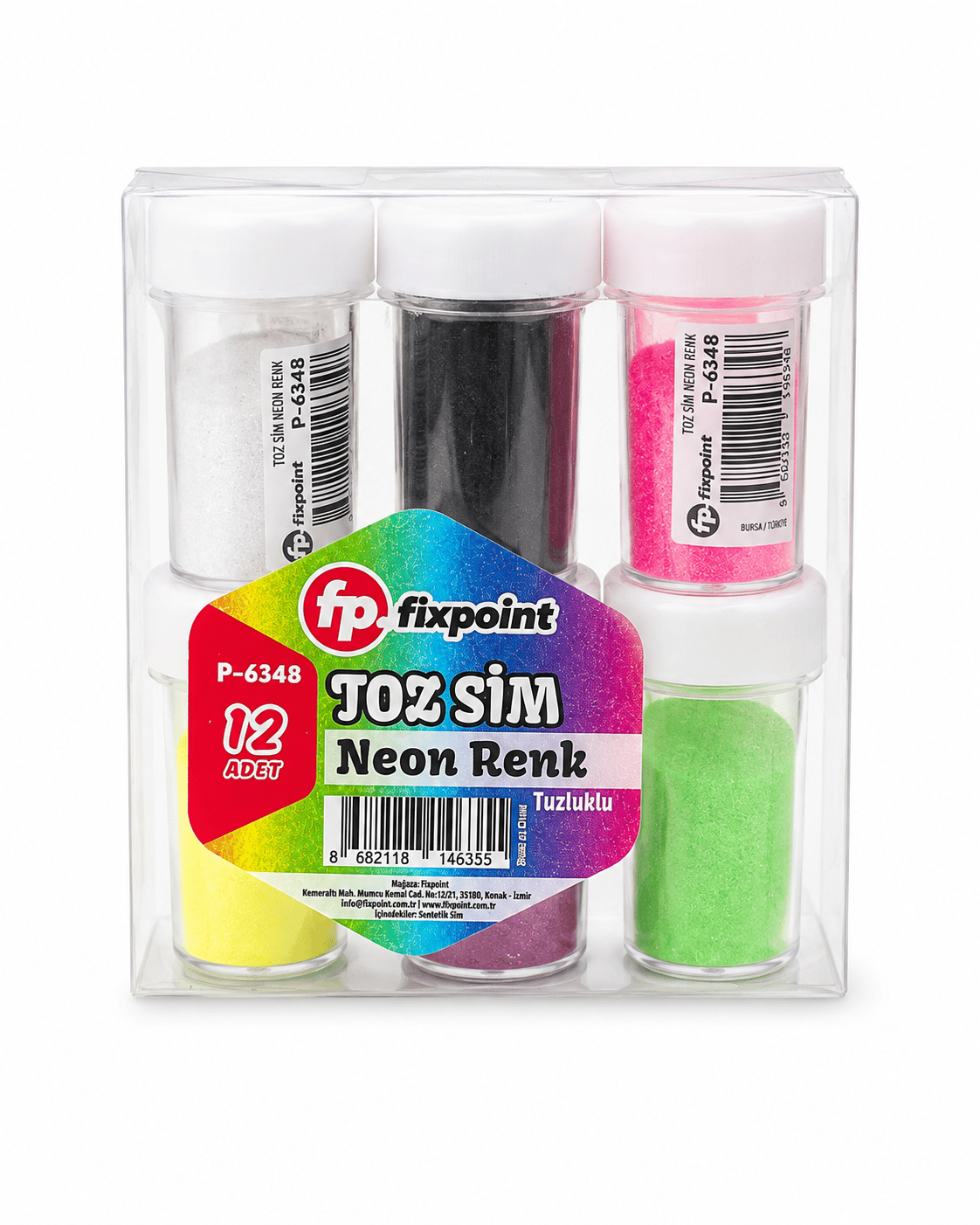 TOZ SİM NEON RENKLER KARIŞIK PK*12
