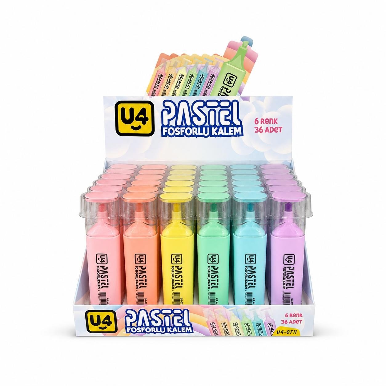 U-4 FOSFORLU KALEM PASTEL RENK PK*36