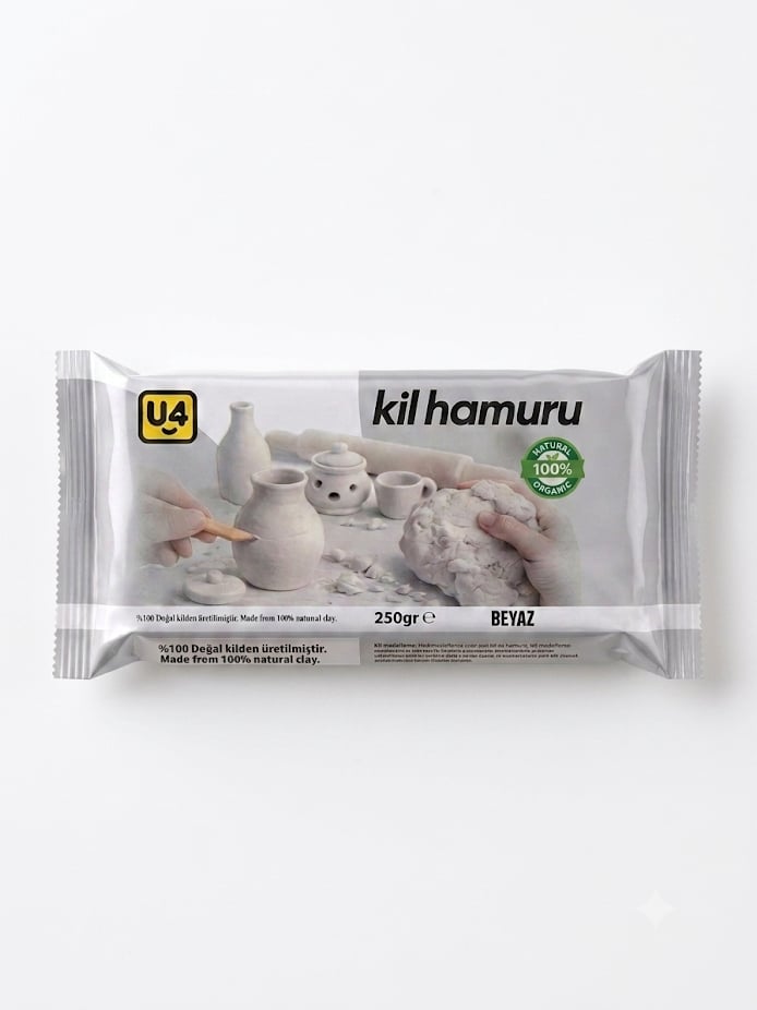 U-4 SERAMİK KİL HAMURU BEYAZ 250GR F-9555