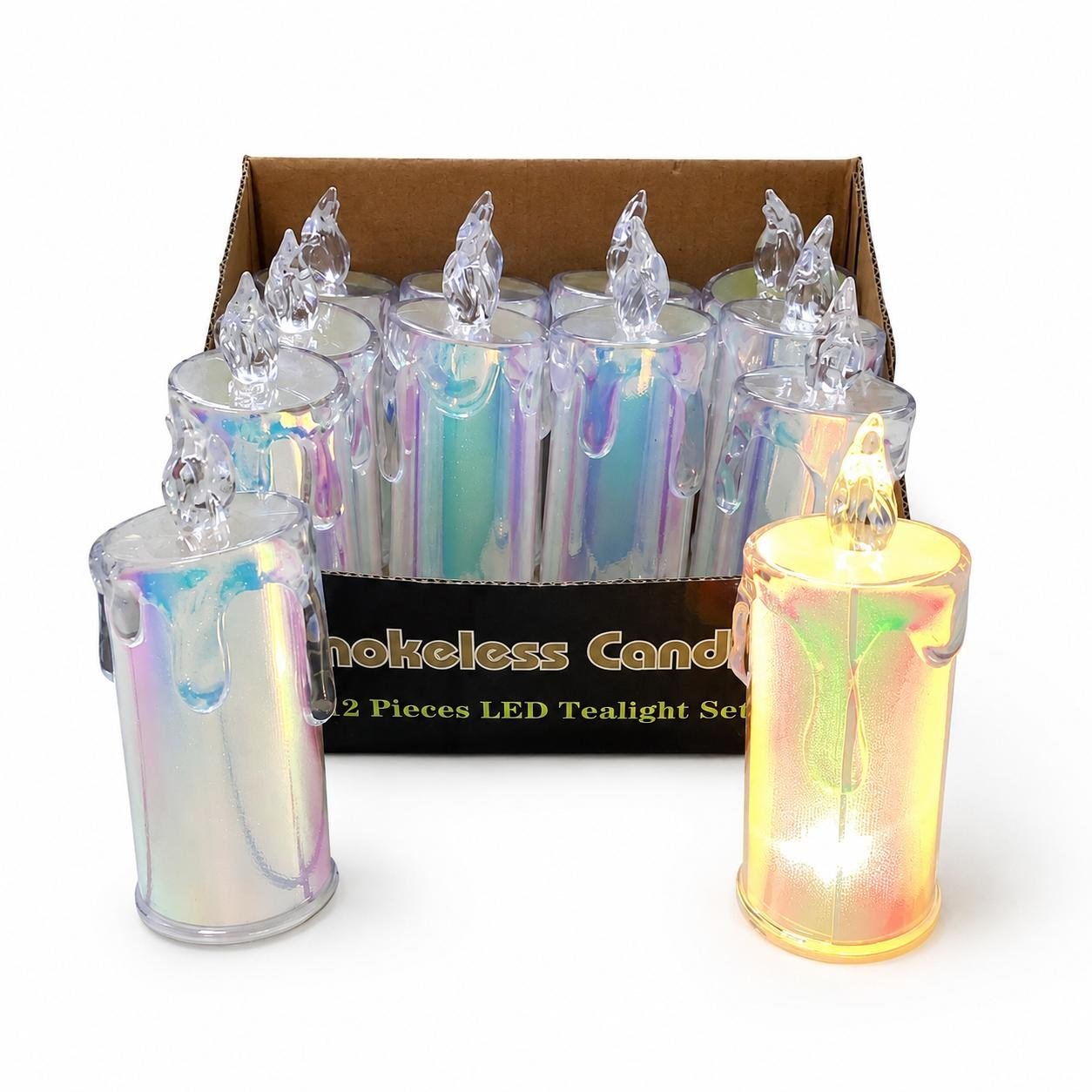 YAKUT LED IŞIKLI MUM HOLOGRAMLI BÜYÜK 13633 PK*12