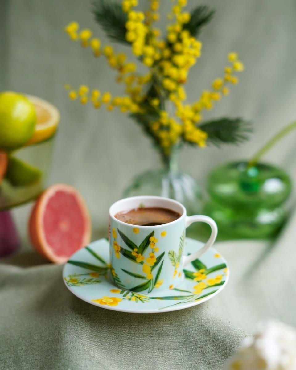 Fleur De Mimosa Collection Eau De Nil Türk Kahvesi Fincanı