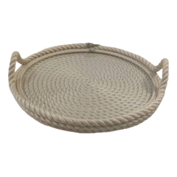 Krem Halat Camı Tepsi - 35 cm