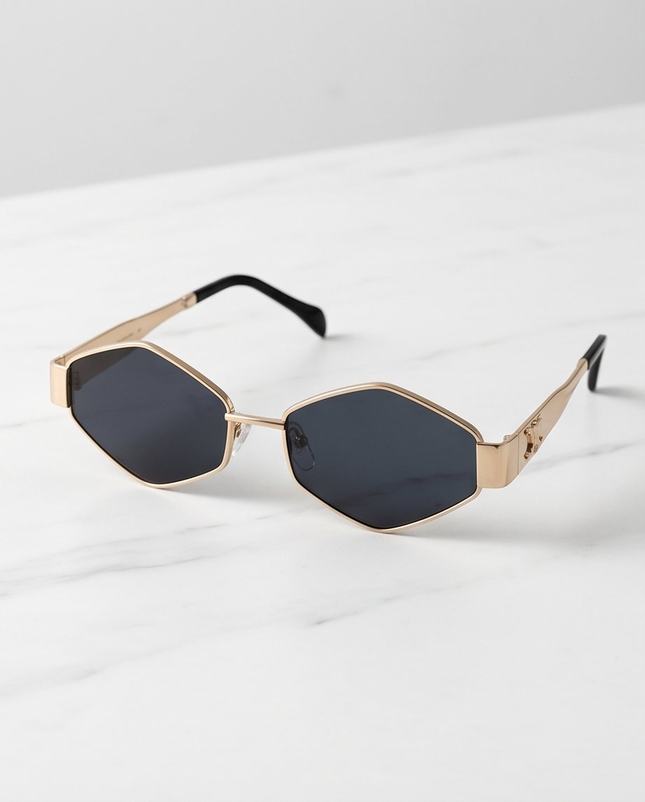 NADIA Gold Hex & Black Güneş Gözlüğü