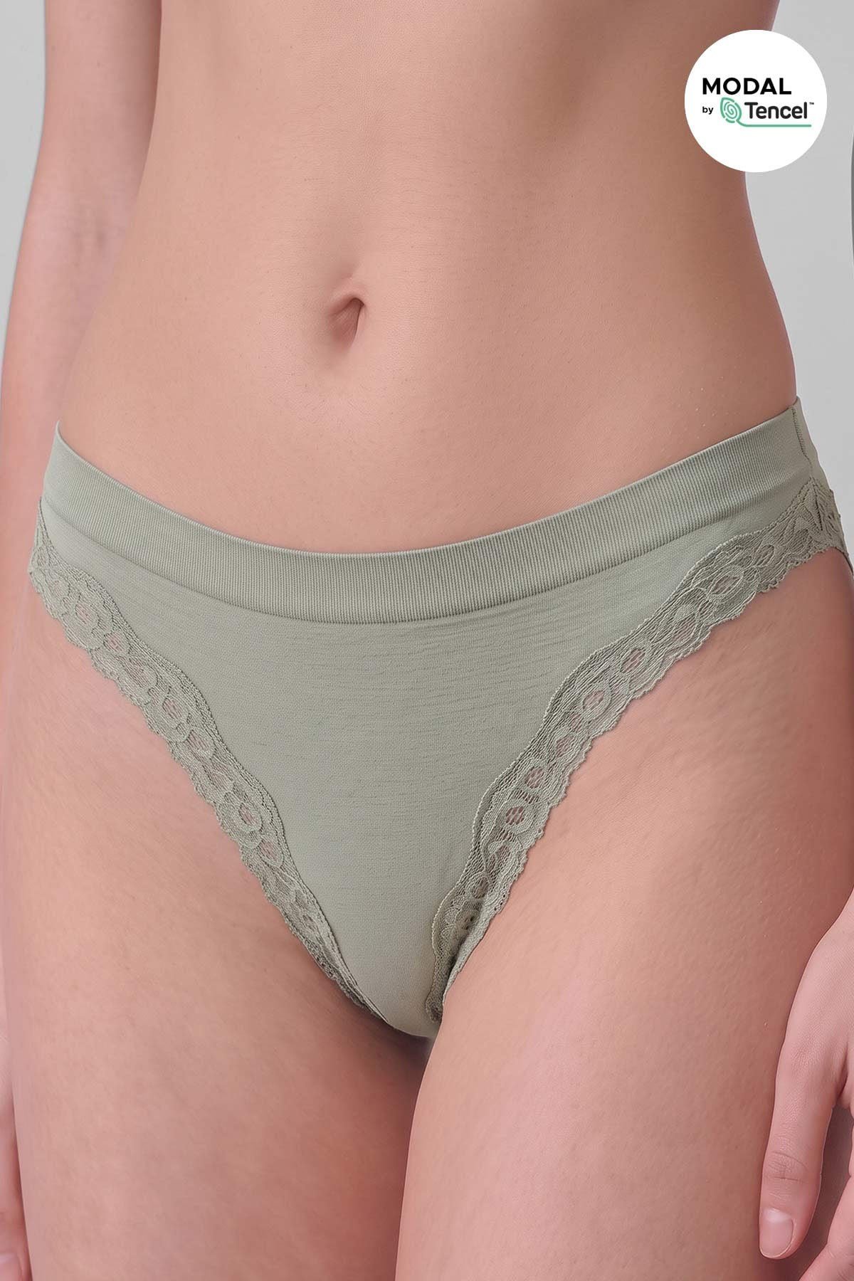 Mısırlı Kadın Modal Seamless Brief Slip Çağla Yeşili