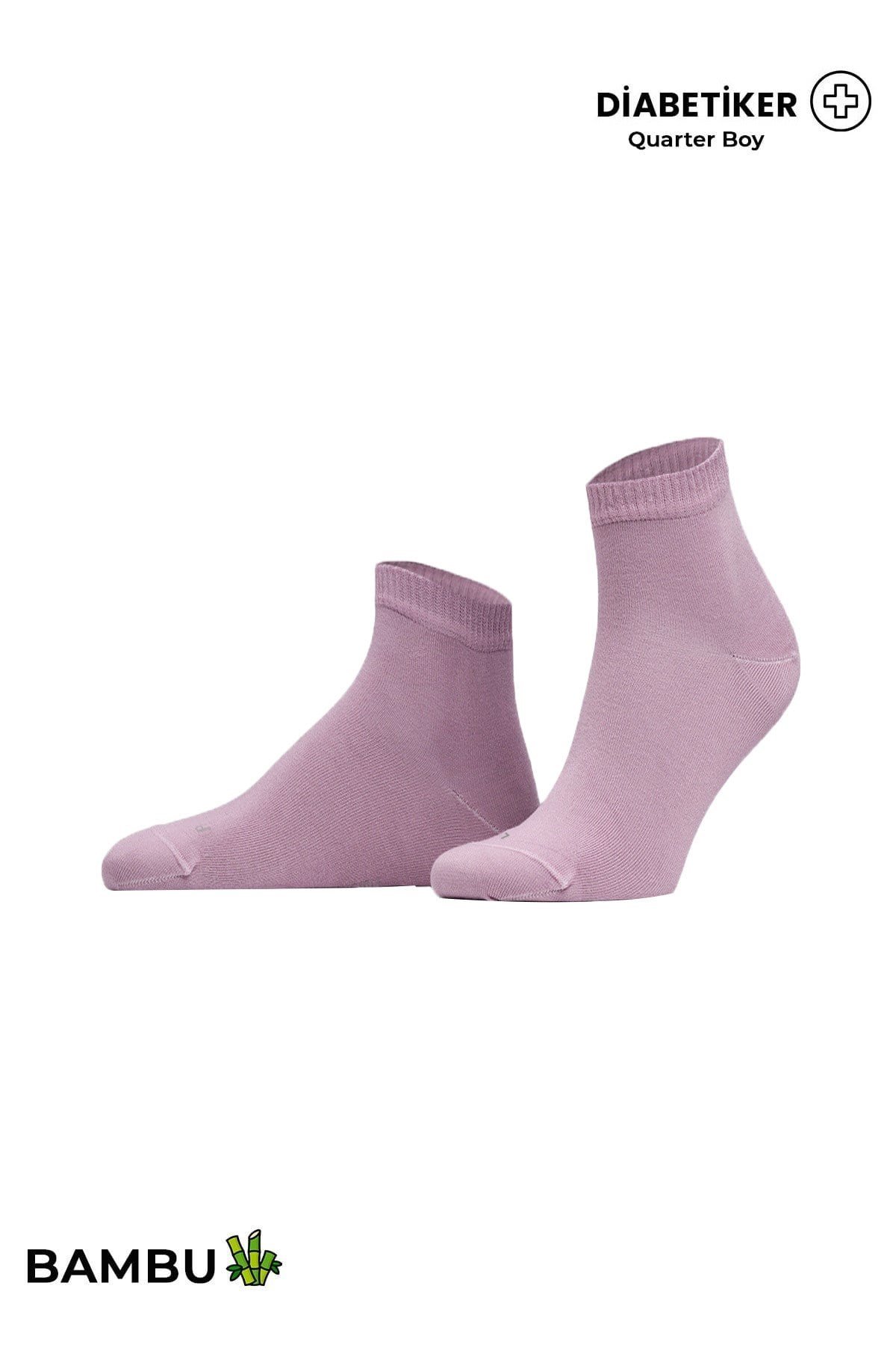 Unisex Diyabetik Bambu Kısa Konç Çorap Lavender