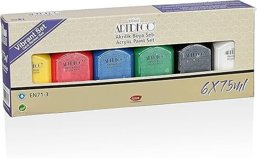 Artdeco Akrilik Boya 6X75Ml Set - Canlı Renkler Seti