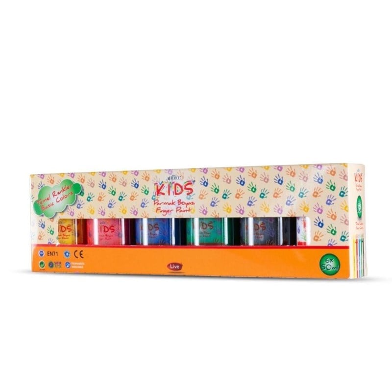 Artdeco Kids Parmak Boyası Seti 6X50Ml Temel Renkler