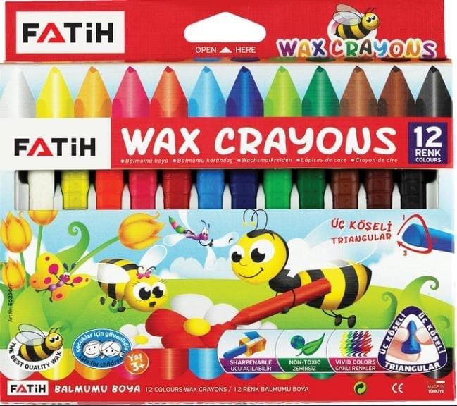 Kuru Boya- Fatih 12 Renk (jumbo) Wax Crayons