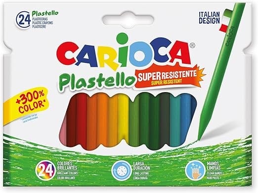 Plastello Elleri Kirletmeyen Yıkanabilir Pastel Boya Kalemi 24'Lü