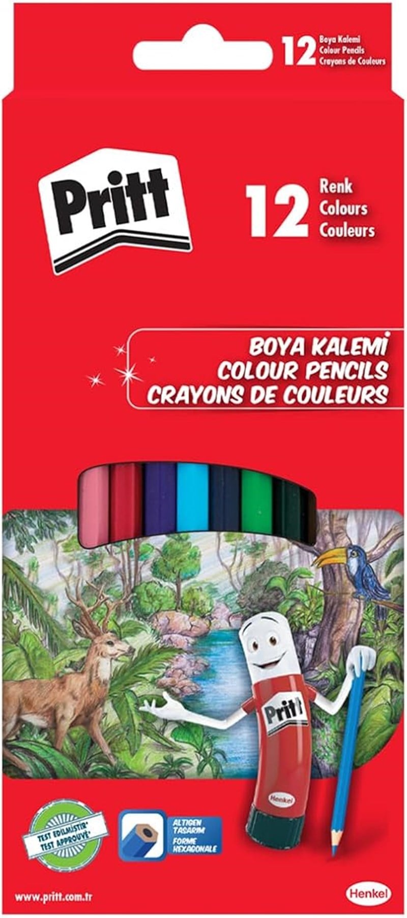 Pritt---Boya Kalemi - 12 Renk - Karton Kutu
