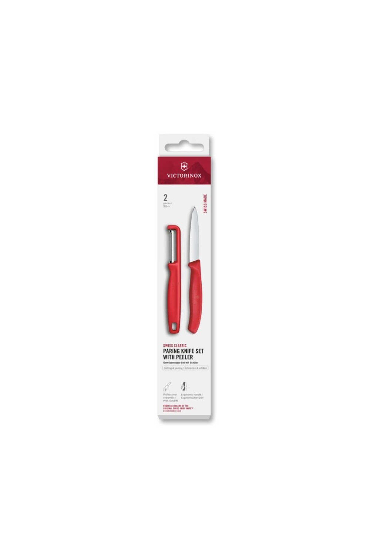 6.7111.21C1 Swiss Classic 2li Bıçak ve Soyacak Set, Kırmızı