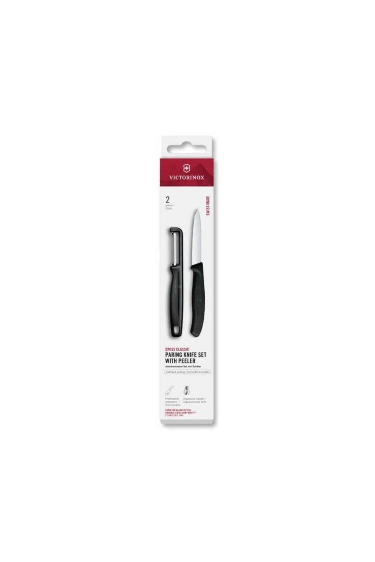 6.7113.21 Swiss Classic 2li Bıçak ve Soyacak Set, Siyah