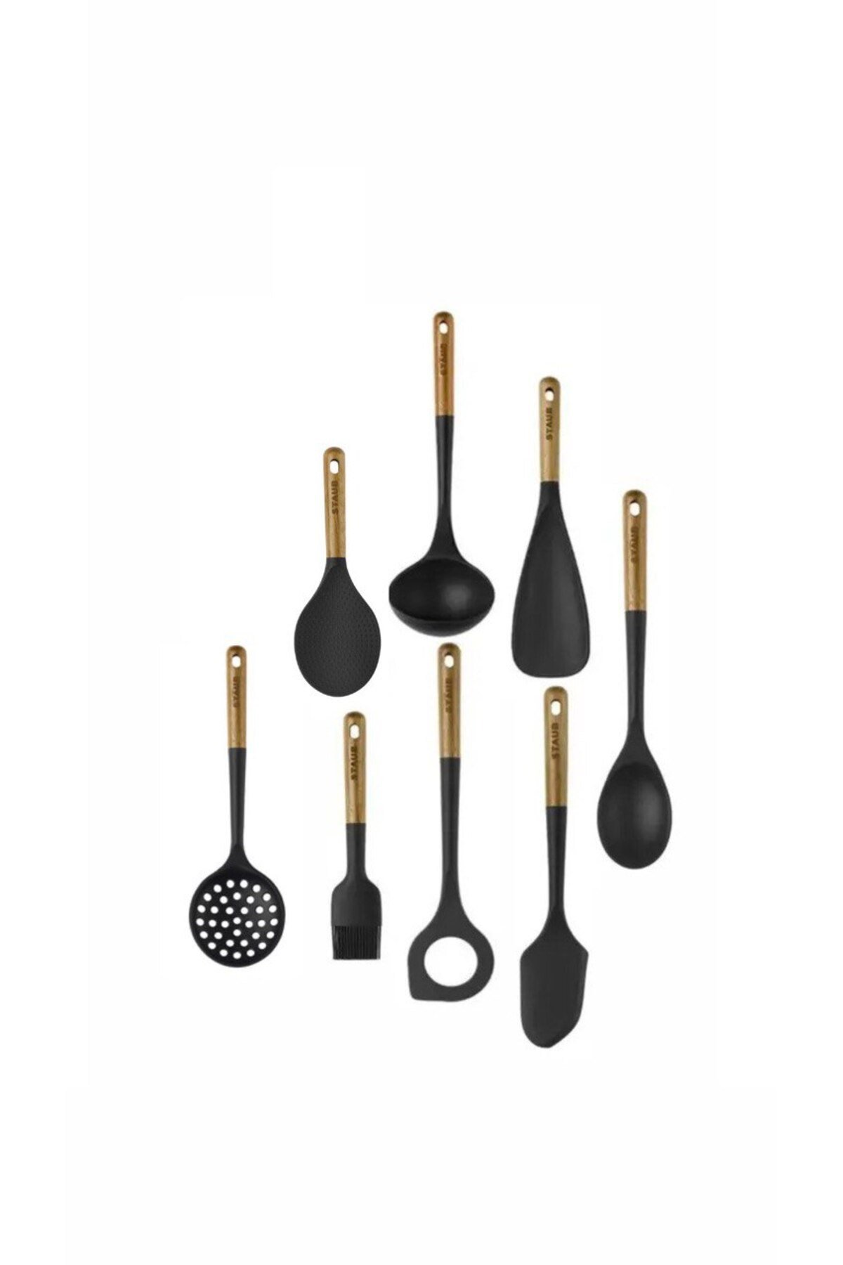 8 Parça Silikon Spatula Pilav Kaşığı Kevgir Kepçe Fırça Servis Takımı