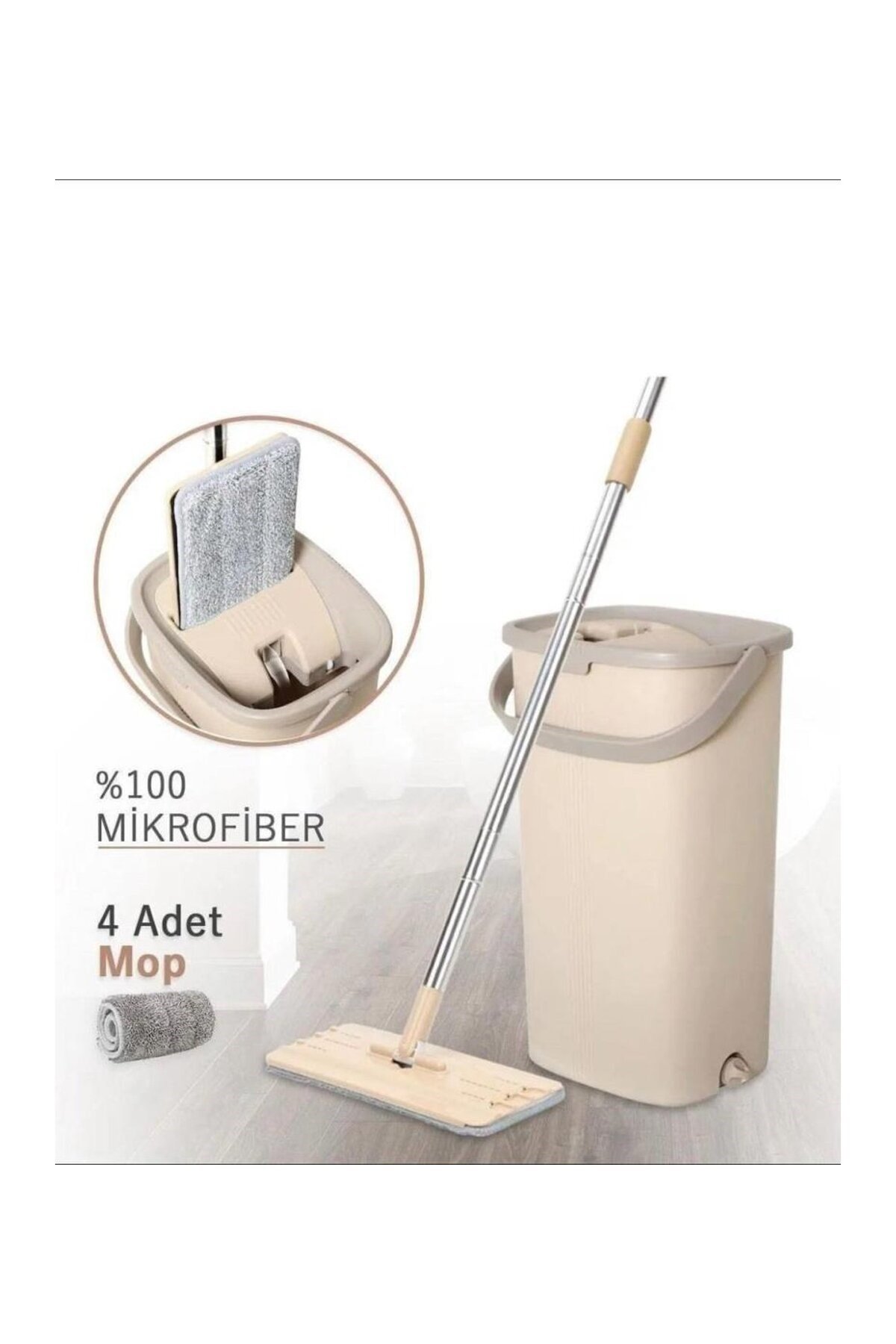 Arow Magıc Mop Pro Tablet Mikrofiber Mop Temizlik Seti Yedek Bezli