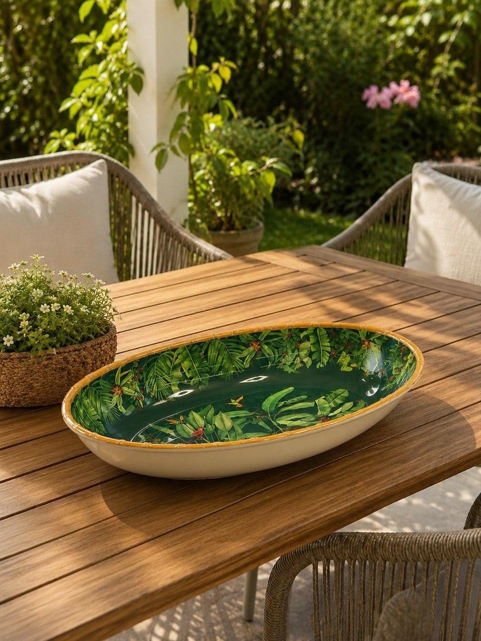 Easy Life Collection's Zanzibar Melamin Oval Derin Salata Meyve Tabağı