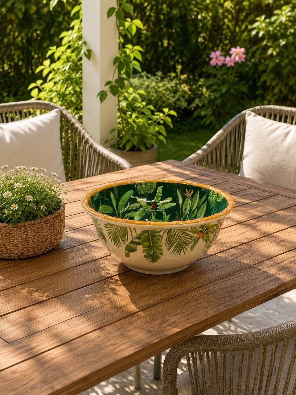 Easy Life Collection's Zanzibar Melamin Çukur Salata Meyve Kasesi 30 cm