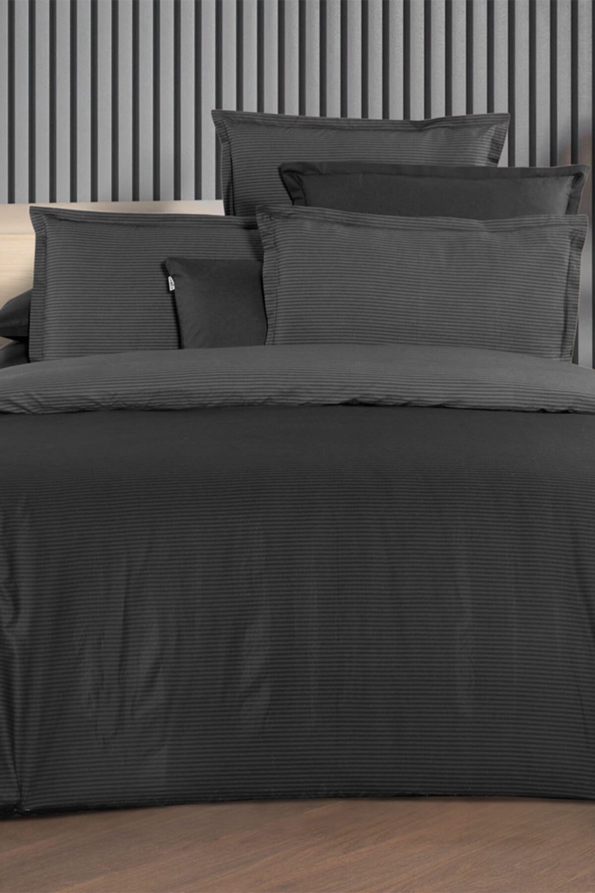 Fancy Stripe King Size Pamuk Nevresim Takımı V14