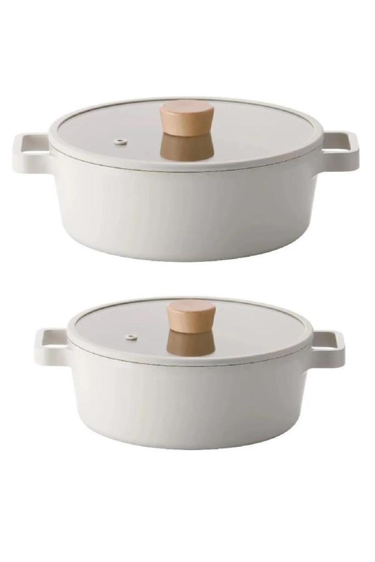 Fika Bej 4 Parça Tencere Seti 22 Cm Tencere Ve 24 Cm Tencere