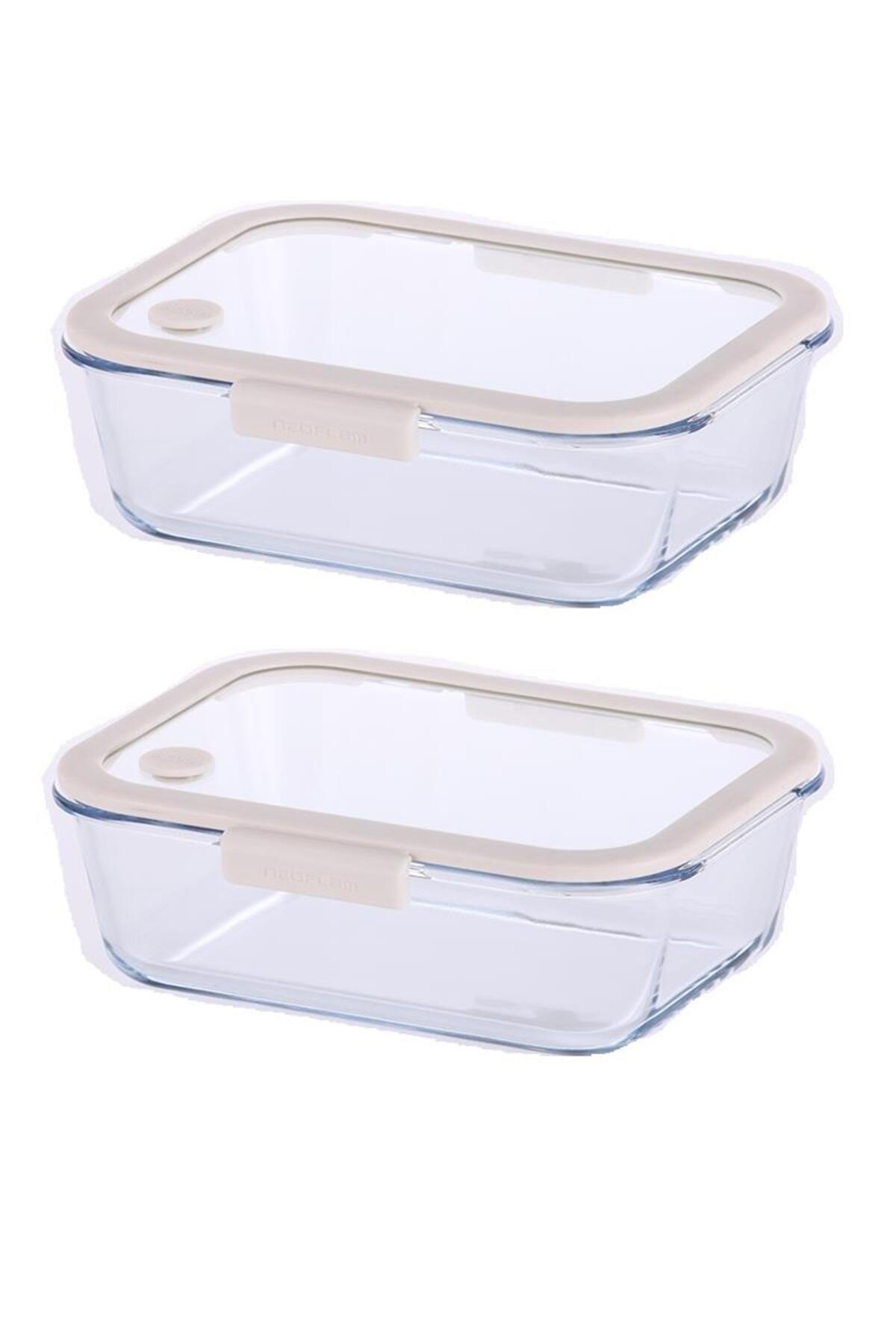 Fika Glace Bej Vakumlu 2 Parça Saklama Kabı 1900 ML