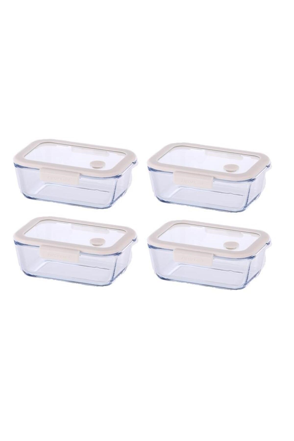 Fika Glace Bej Vakumlu 4 Parça Saklama Kabı 800 ML