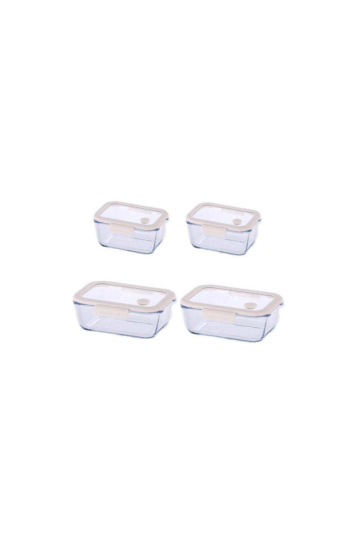 Fika Glace Bej Vakumlu 4 Parça Saklama Kabı 460 ML + 800 ML