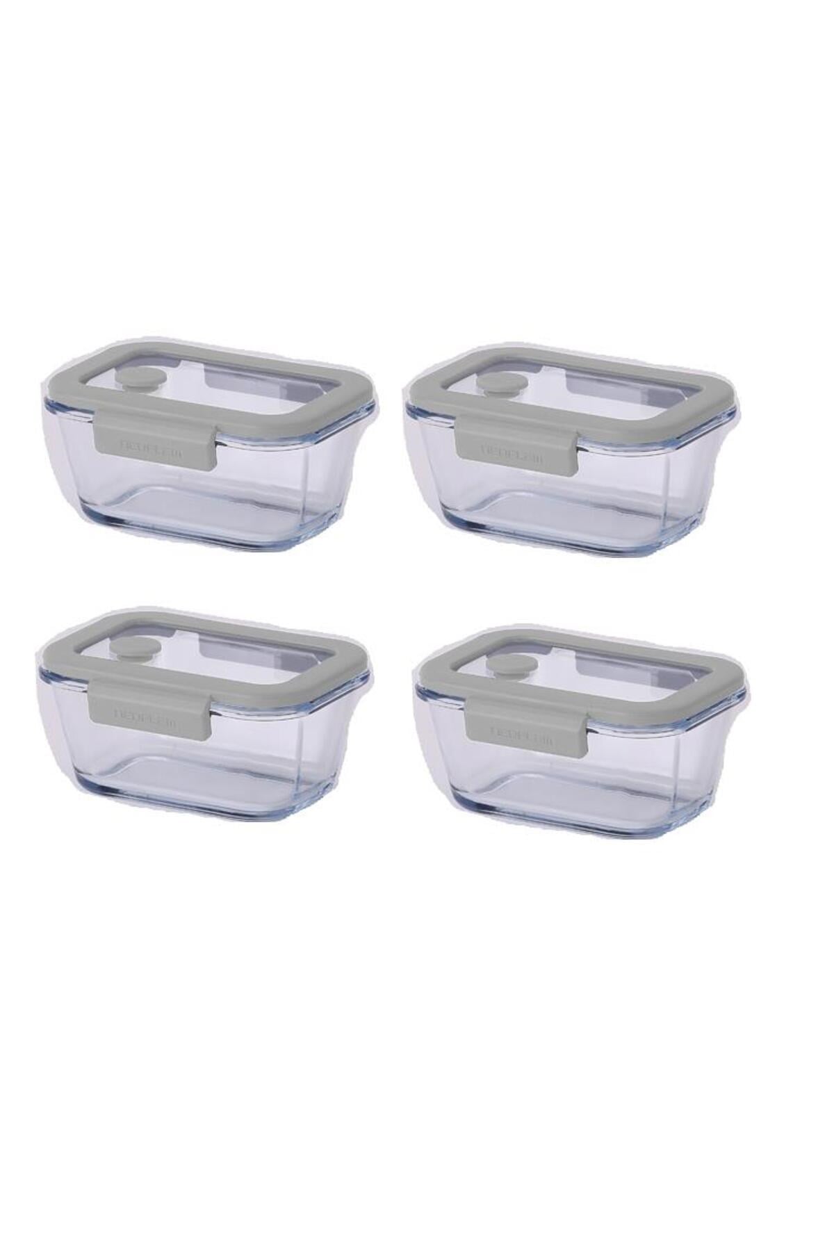 Fika Glace Gri Vakumlu 4 Parça Saklama Kabı 460 ML