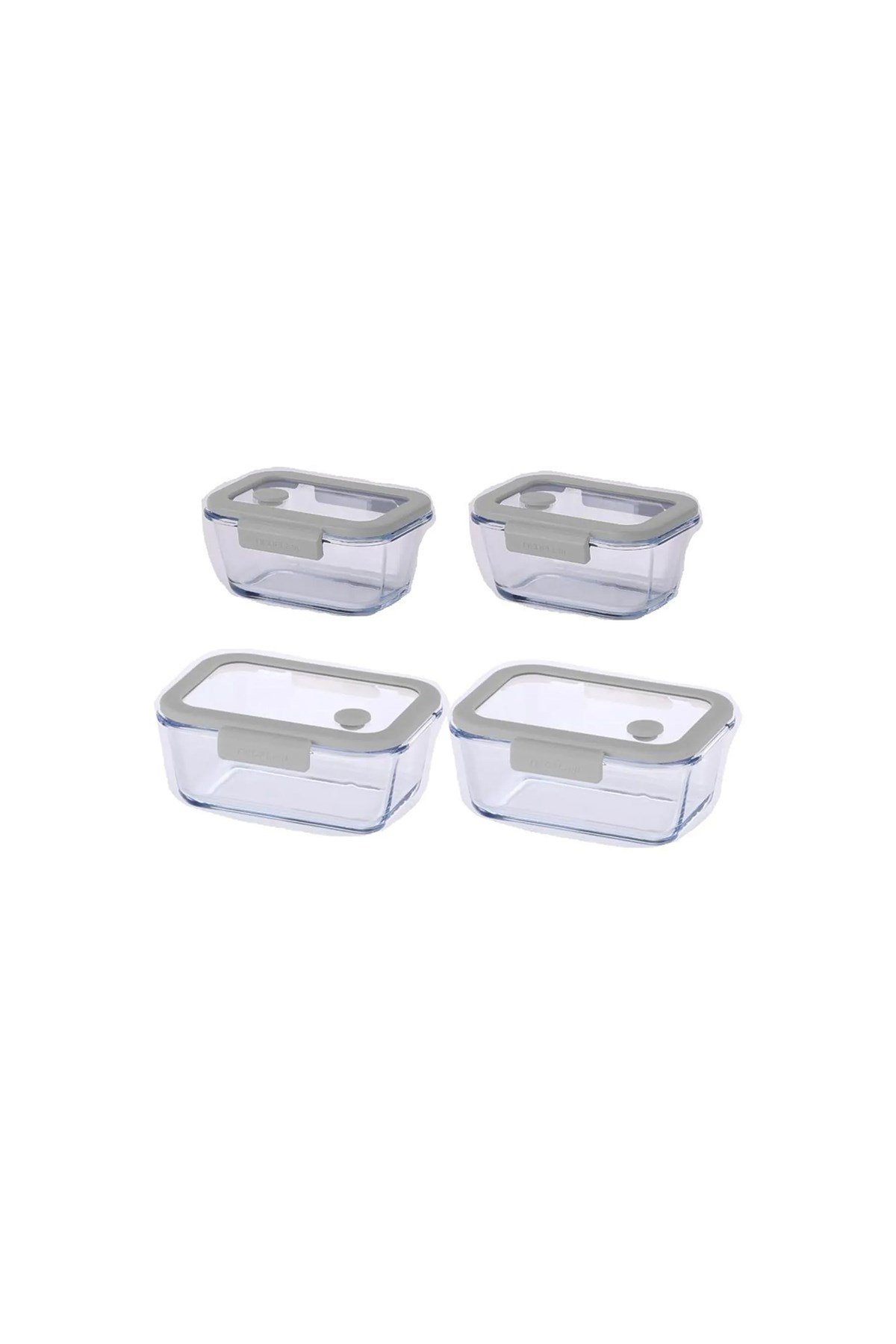 Fika Glace Gri Vakumlu 4 Parça Saklama Kabı 460 ML + 800 ML