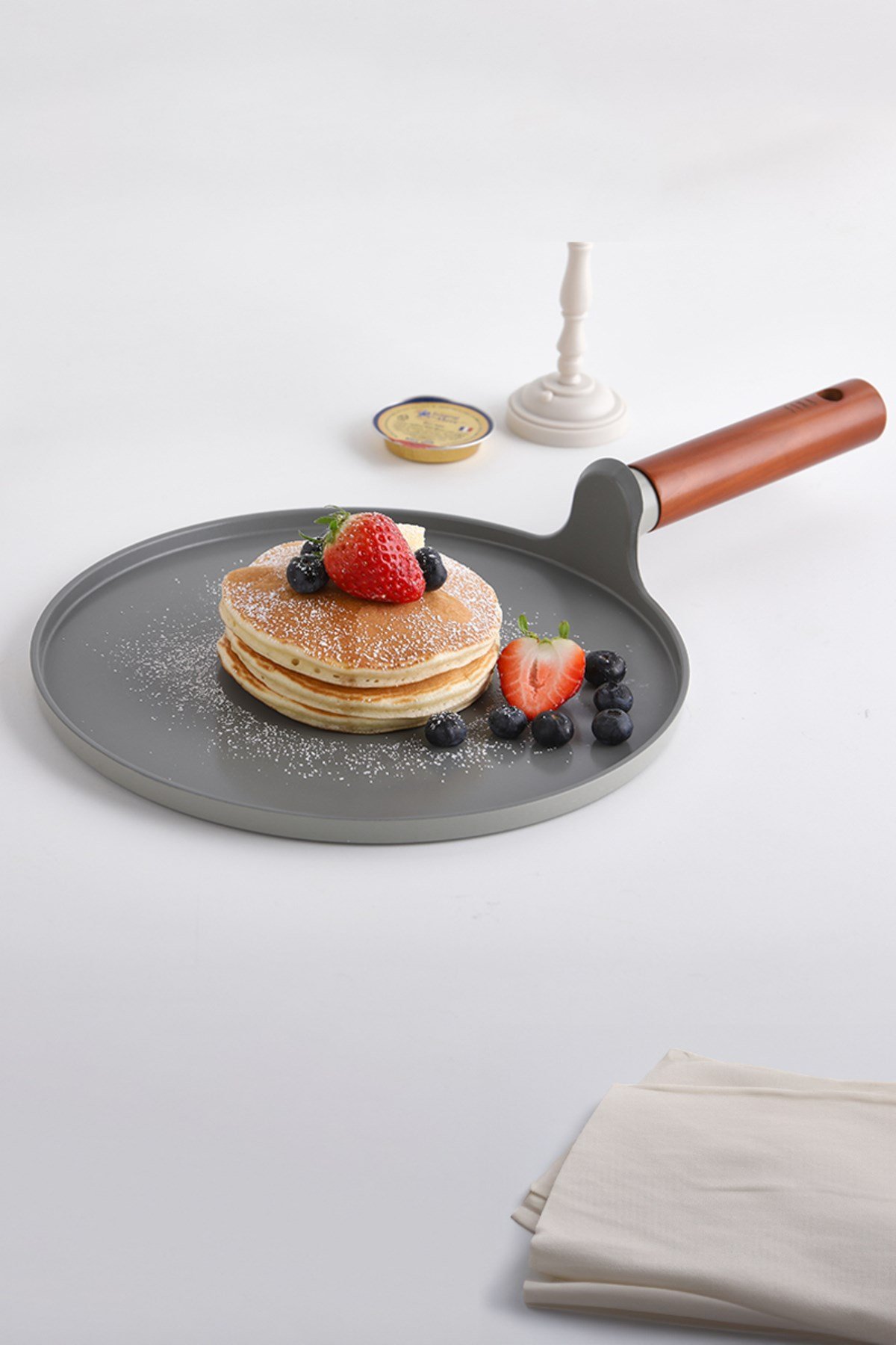 Fika Seramik kaplama Alüminyum Döküm Krep Tava 26Cm Gri