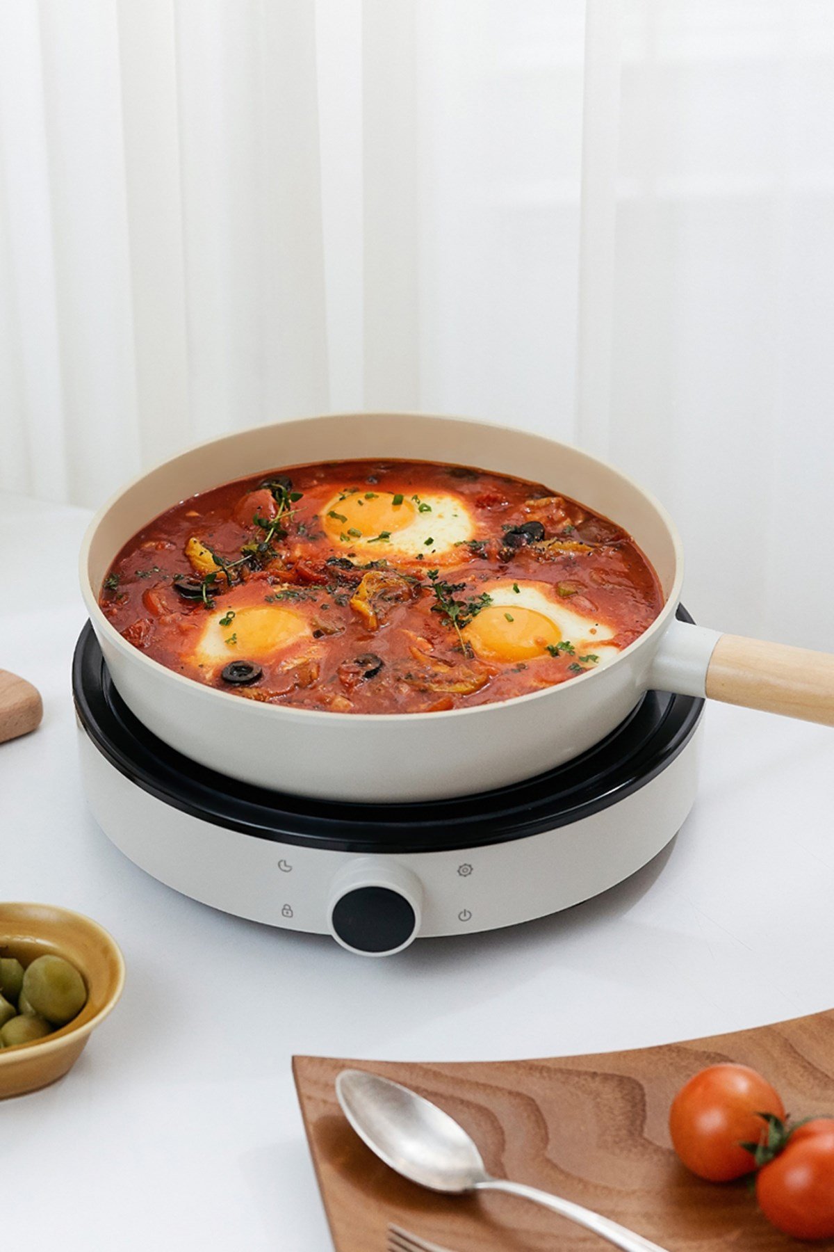 Fika Seramik Kaplama Alüminyum Döküm Tava 26 CM - Bej