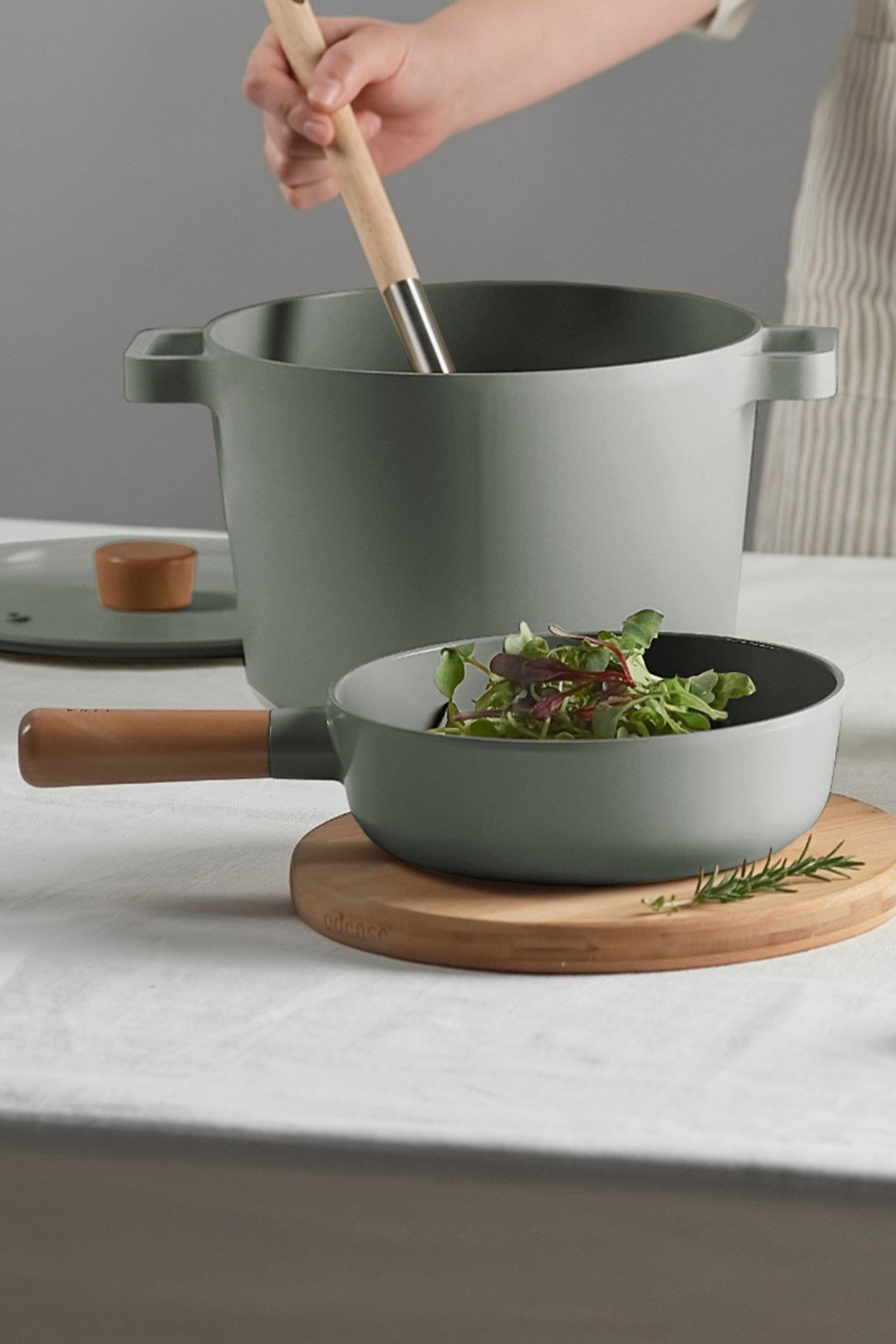 Fika Seramik Kaplama Alüminyum Döküm Wok Tava 26 CM - Gri